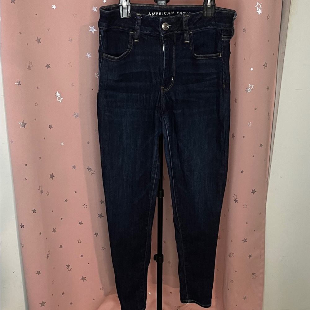 American Eagle Women's High Rise Dark Indigo Jeans, Ne(x)t Level Stretch